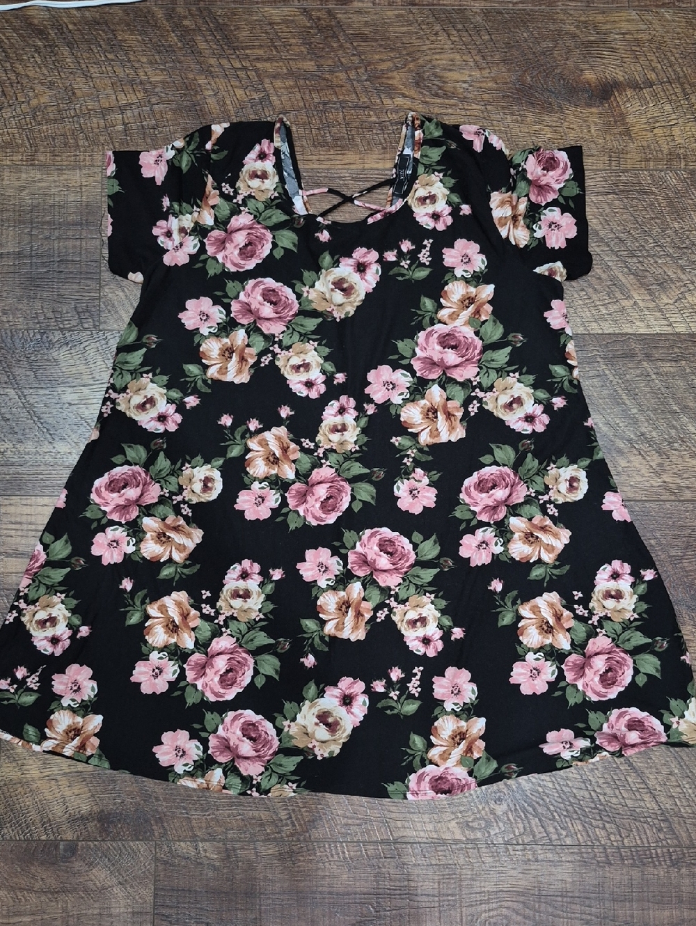 Women's Black Floral Tunic Size 3X Whimsigoth Coquette